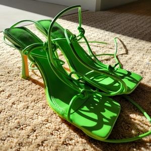 Public Desire Green Strappy Heels